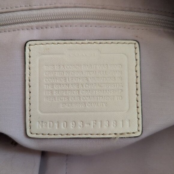 Coach Hampton -F13811 White Leather Satchel - Picture 13 of 15